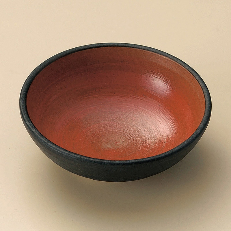 山万 21234-580 黒塗内朱3.8鉢  1個（ご注文単位1個）【直送品】