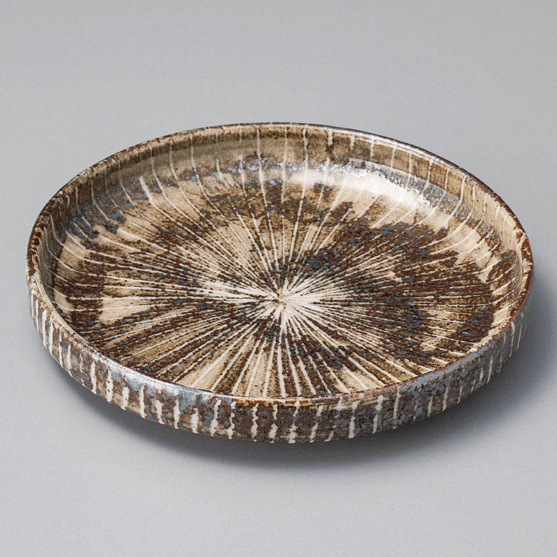山万 21402-510 雪志野十草切立和皿  1個（ご注文単位1個）【直送品】