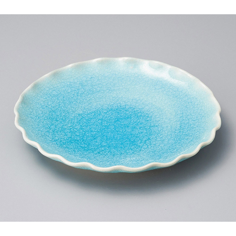 山万 21405-570 トルコブルー輪花7.0皿  1個（ご注文単位1個）【直送品】