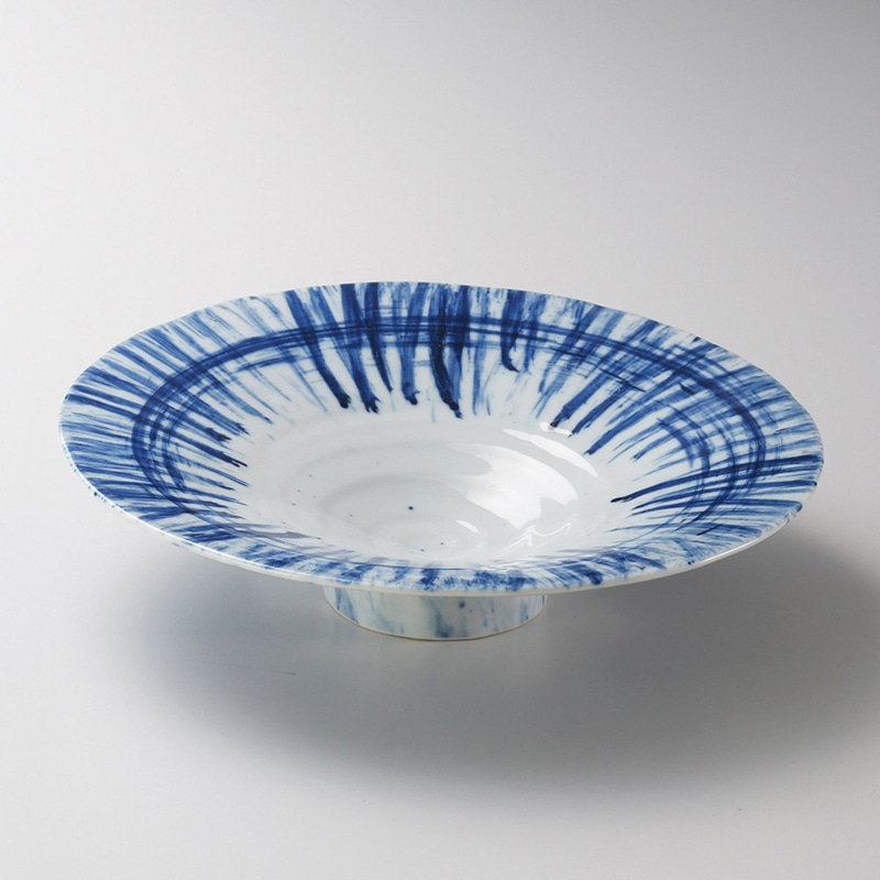 山万 21520-030 ゴス荒刷目花型19cm平鉢  1個（ご注文単位1個）【直送品】