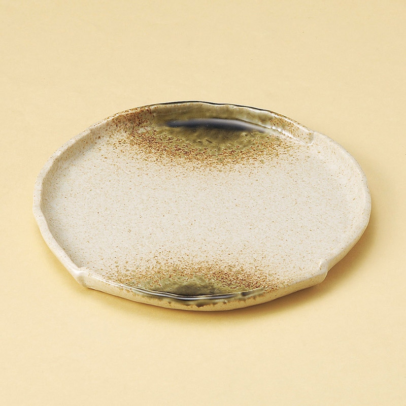 山万 21601-550 伊賀織部タタラ型7.0寸丸皿 1個(ご注文単位1個)【直送品】