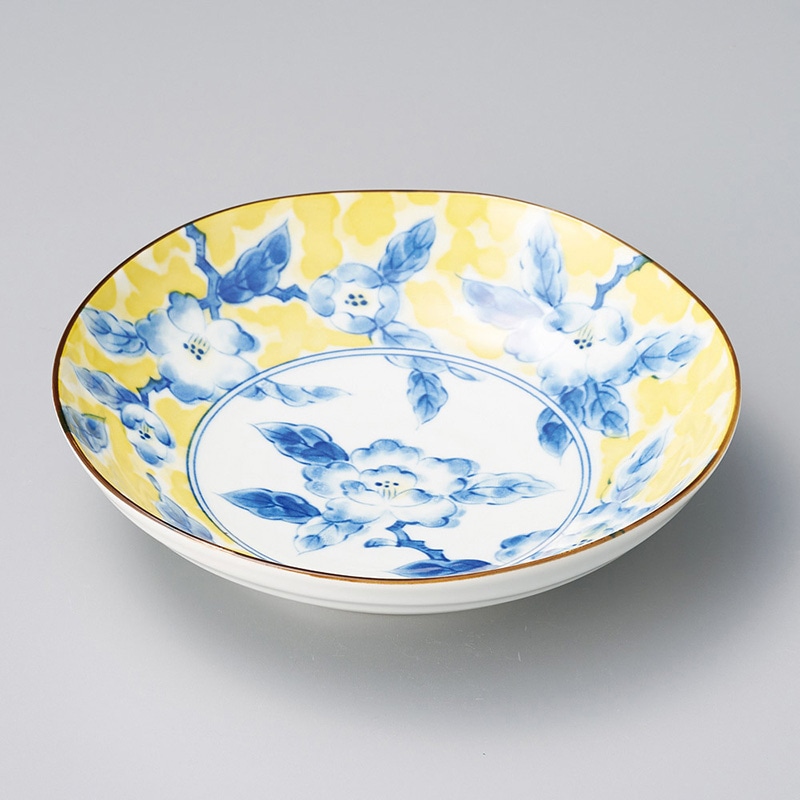 山万 21807-310 黄彩花紋六兵6.8深皿 1個(ご注文単位1個)【直送品】