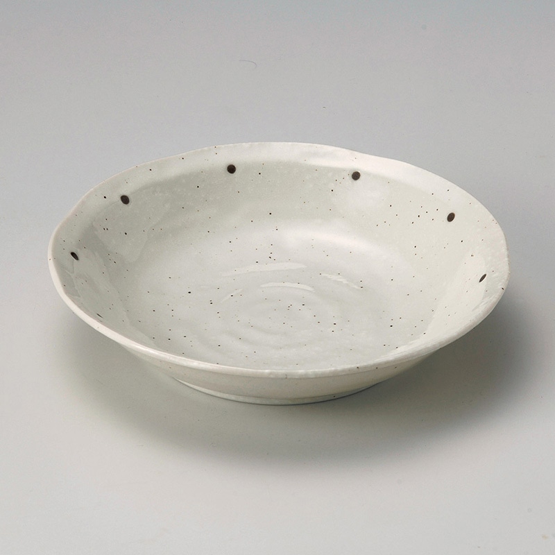 山万 21813-190 粉引ドット7.0深皿 1個(ご注文単位1個)【直送品】