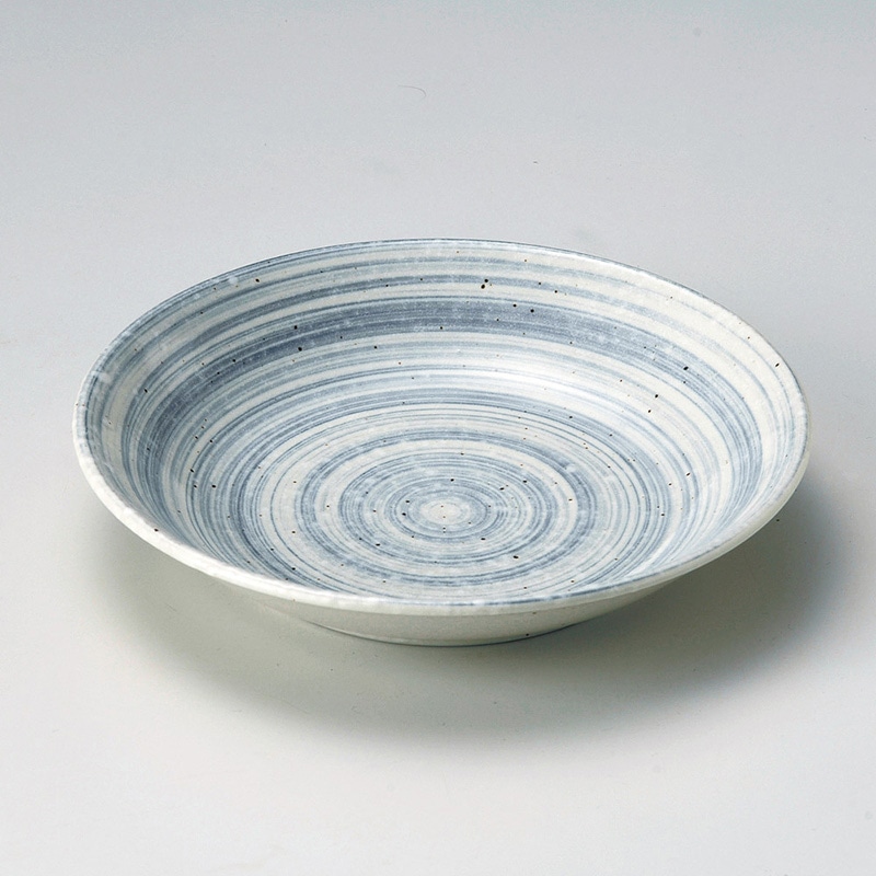山万 21821-190 うず粉引グレー6.5深皿 1個(ご注文単位1個)【直送品】