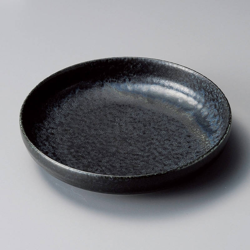 山万 22403-450 窯変黒切立丸皿 1個(ご注文単位1個)【直送品】