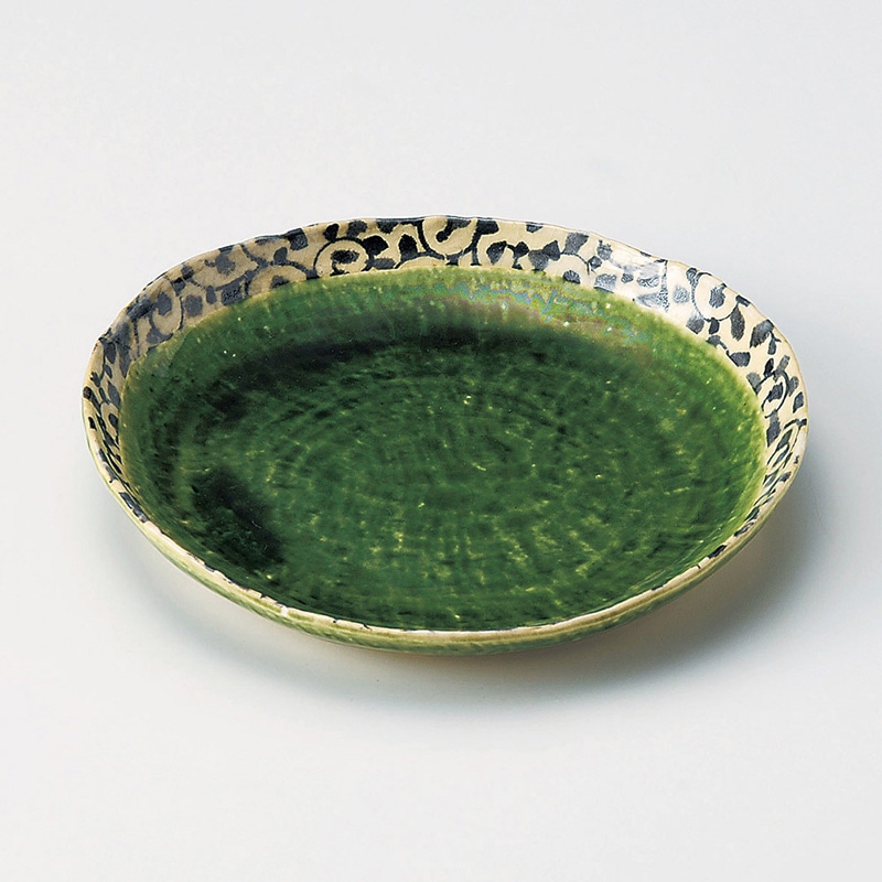 山万 22122-570 唐草織部前菜皿 1個(ご注文単位1個)【直送品】