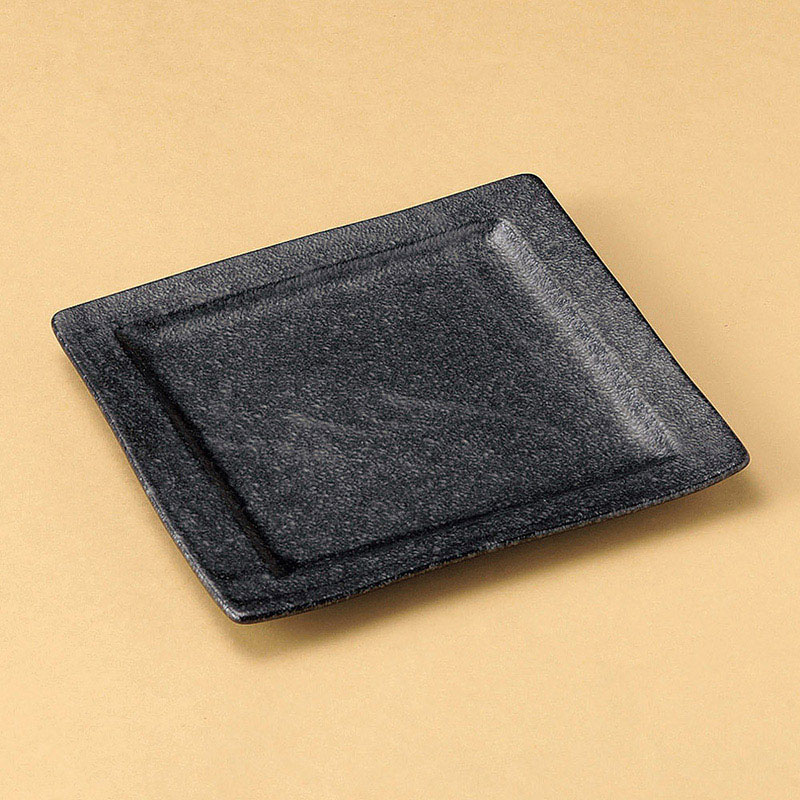 >山万 22824-190 銀黒角中皿 1個(ご注文単位1個)【直送品】