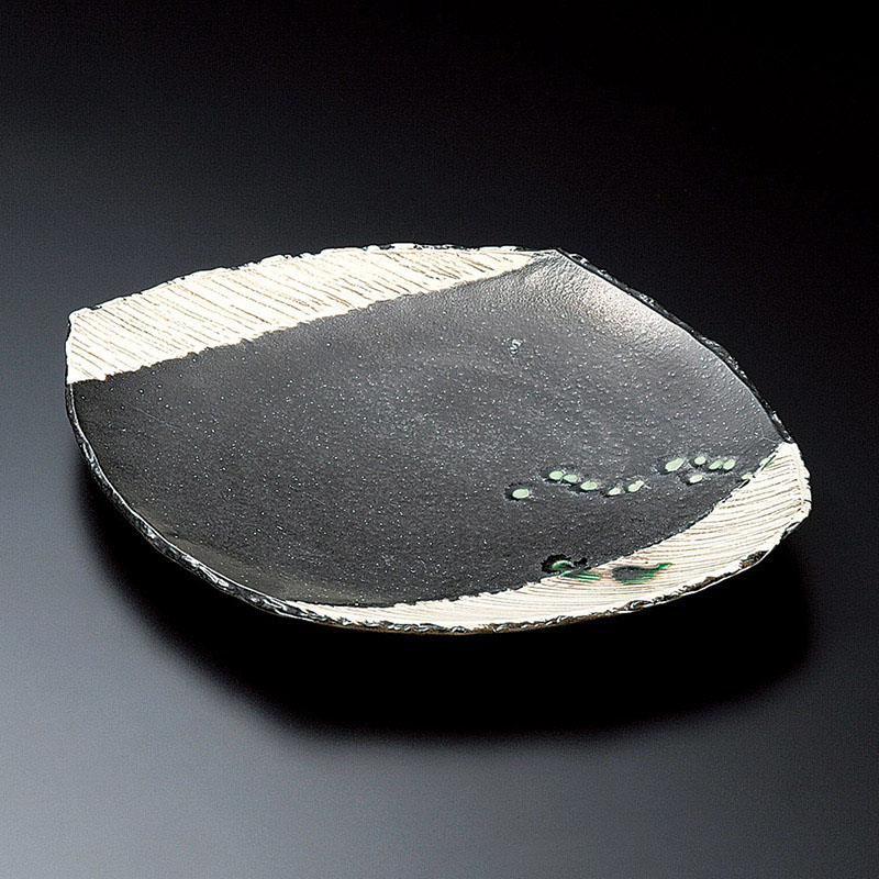 山万 23425-100 黒織部取皿 1個(ご注文単位1個)【直送品】
