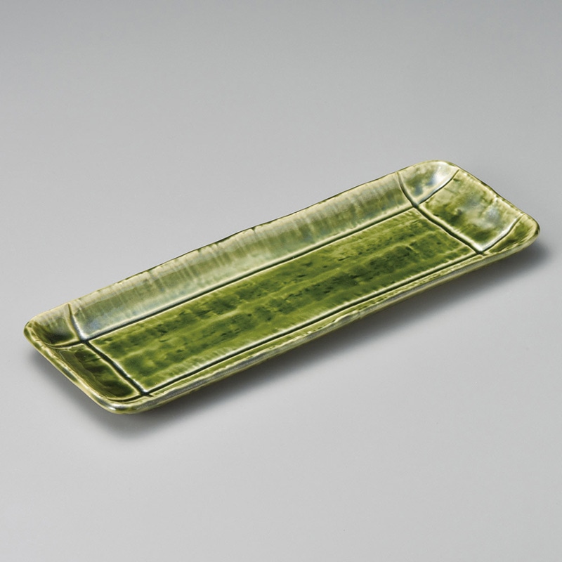 山万 24301-570 織部削ぎ格子サンマ皿 1個（ご注文単位1個）【直送品】