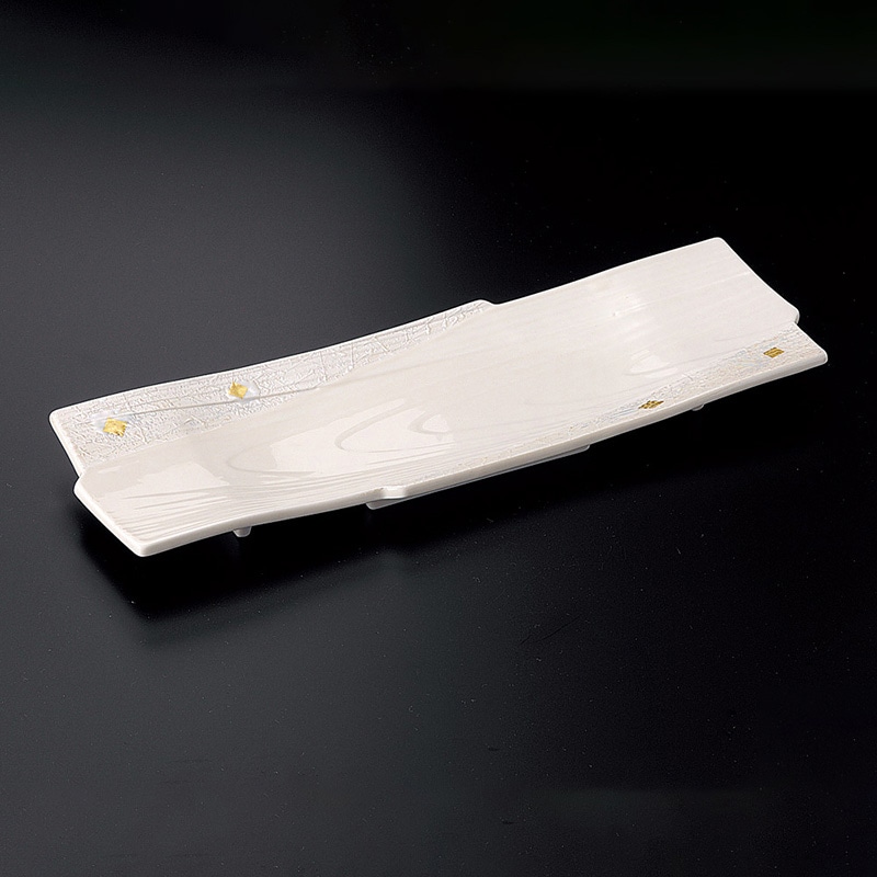 山万 24406-250 金箔ラスター木目尺3寸長皿 1個（ご注文単位1個）【直送品】