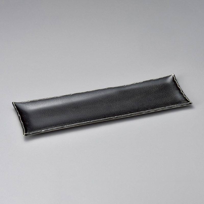 山万 24902-460 銀黒ちぎりさんま皿 1個（ご注文単位1個）【直送品】