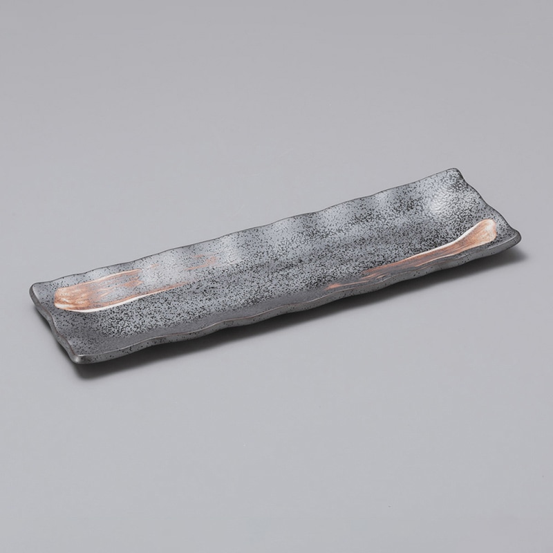 山万 25007-230 黒はけさんま皿(小) 1個（ご注文単位1個）【直送品】