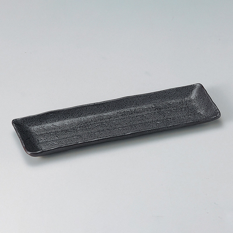 山万 25010-230 黒サンマ皿 1個（ご注文単位1個）【直送品】