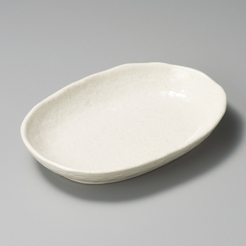山万 26415-450 白粉引楕円深皿 1個(ご注文単位1個)【直送品】