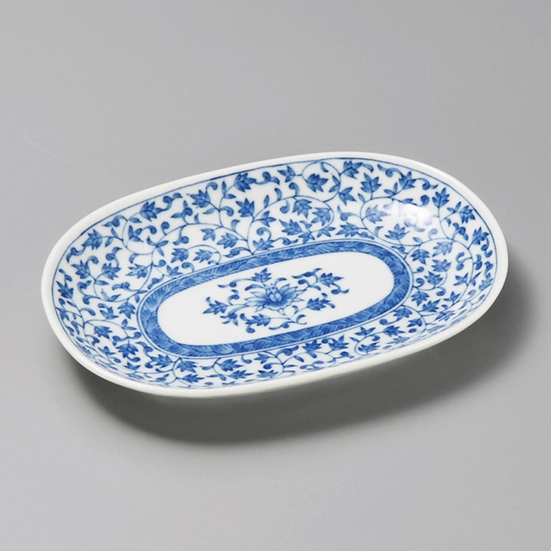 山万 26419-190 古伊万里唐草小判皿 1個(ご注文単位1個)【直送品】