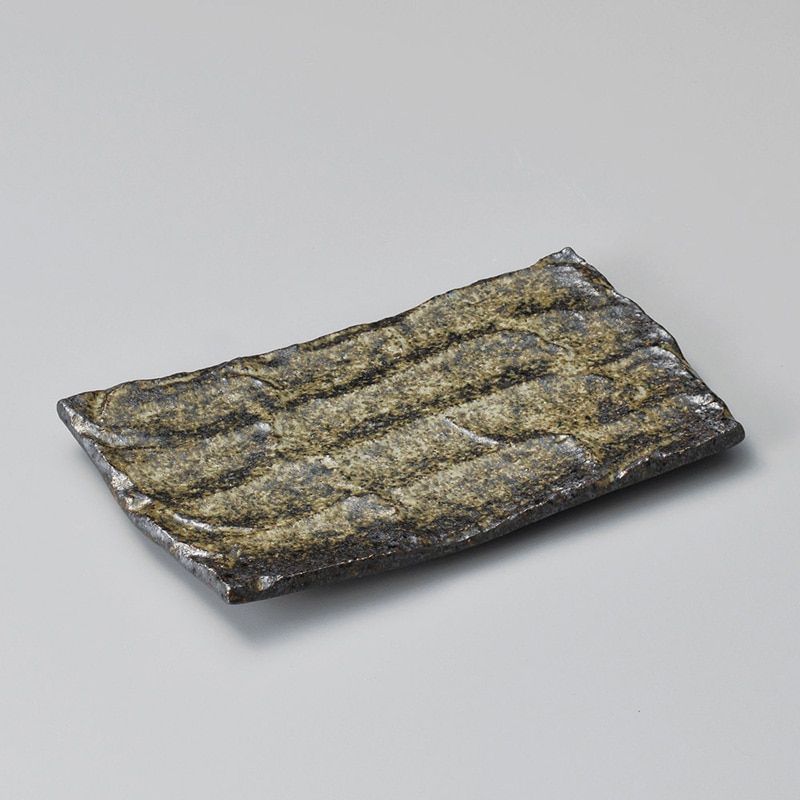 山万 27514-170 黒唐津結晶削ぎ彫中皿 1個（ご注文単位1個）【直送品】