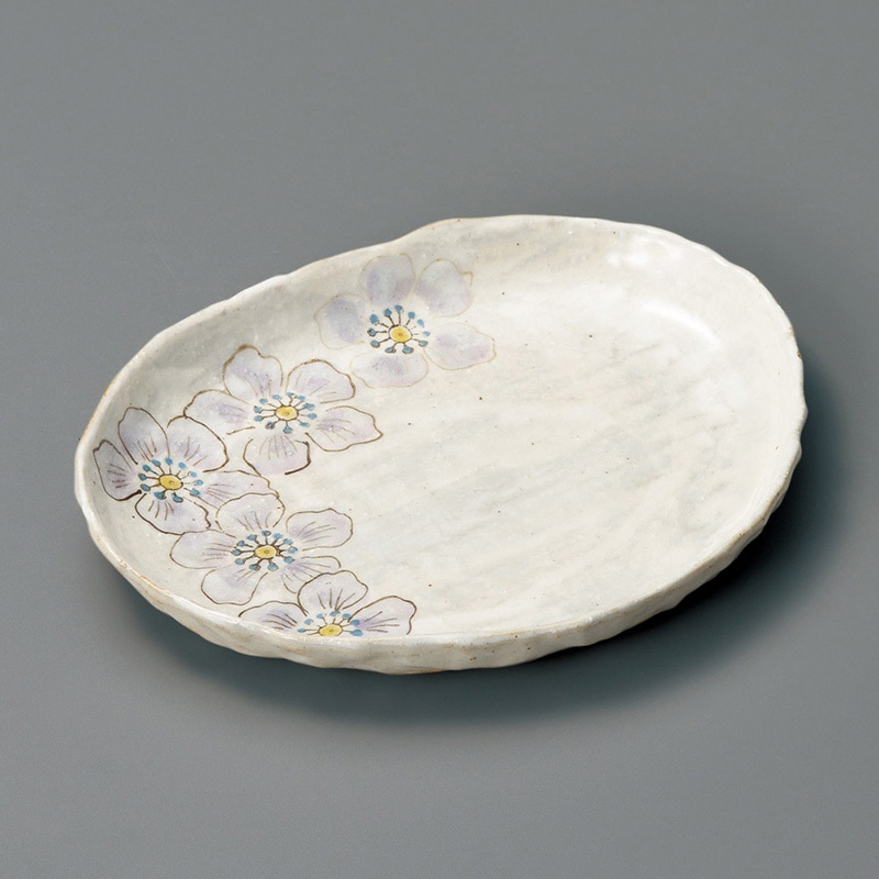 山万 27416-570 雪夢花大皿(紫) 1個(ご注文単位1個)【直送品】