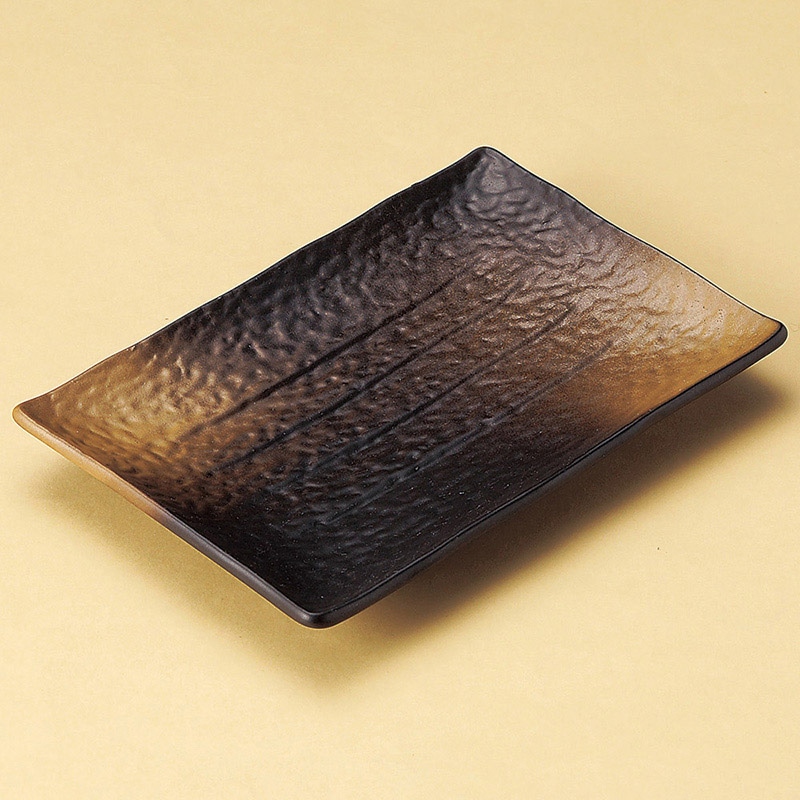 山万 28203-310 黒備前吹焼き物皿(小) 1個（ご注文単位1個）【直送品】