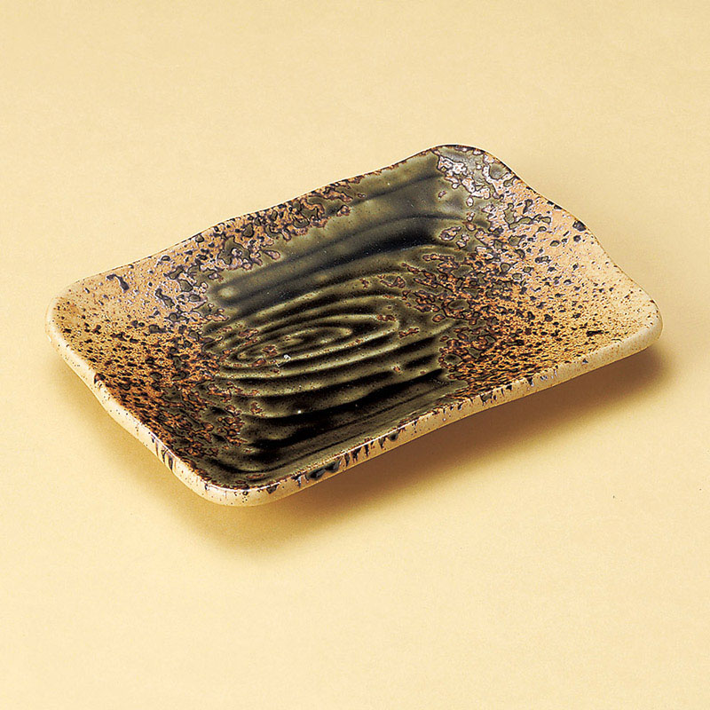 山万 27906-030 オリベ吹7.0焼物皿 1個(ご注文単位1個)【直送品】