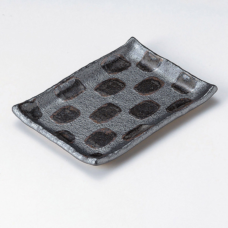 山万 27905-330 黒市松7.0長角皿 1個(ご注文単位1個)【直送品】
