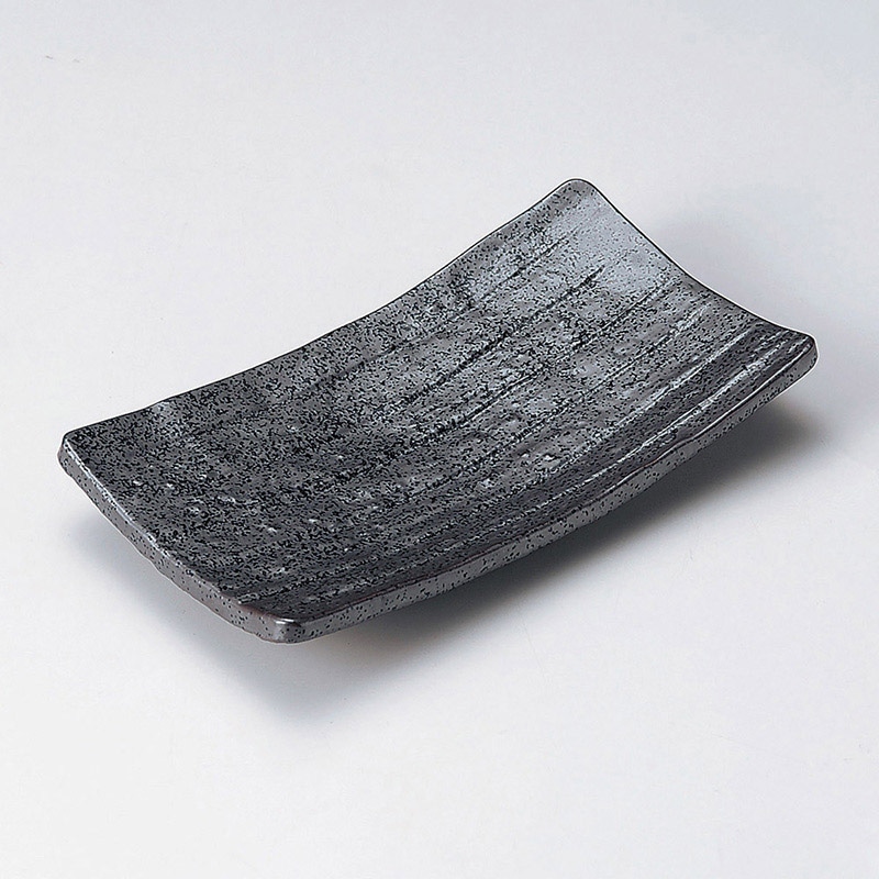 山万 27918-230 黒四足焼物皿 1個(ご注文単位1個)【直送品】