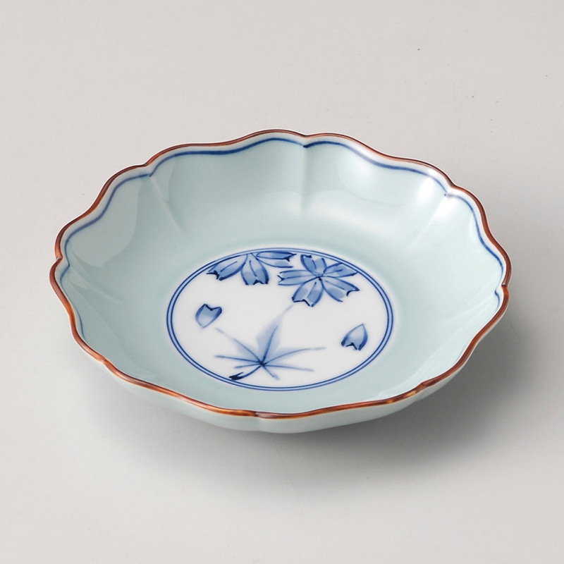 山万 29813-450 天竜青磁春秋輪花銘々皿 1個（ご注文単位1個）【直送品】