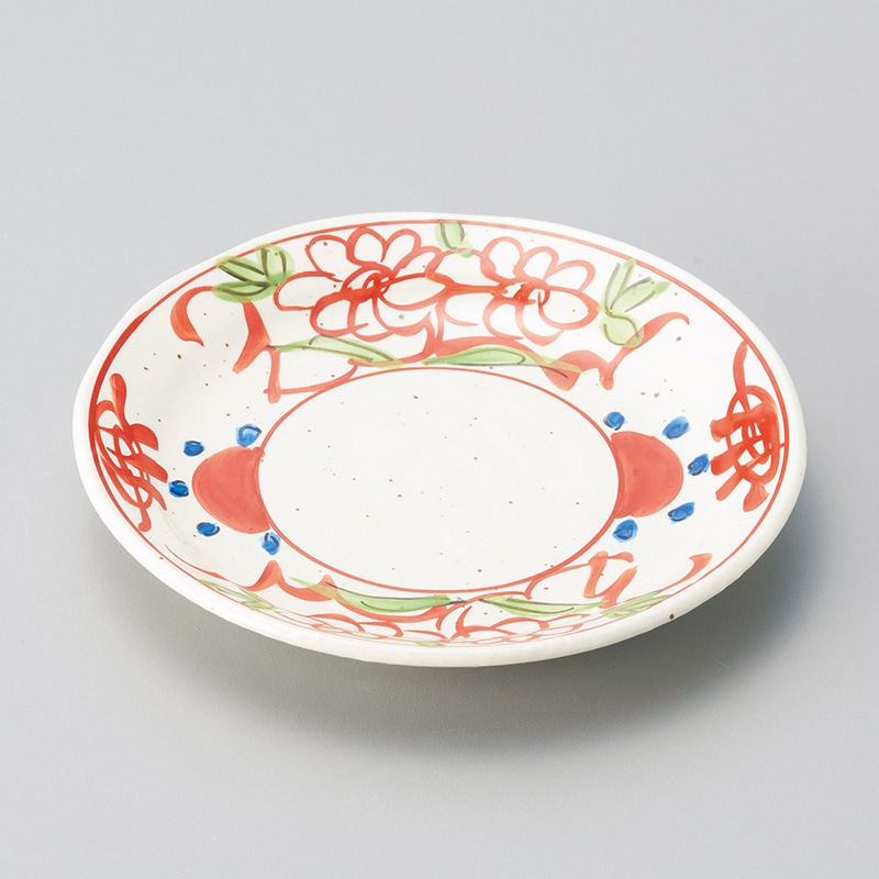 山万 30202-290 粉引釉古赤絵4.0皿 1個（ご注文単位1個）【直送品】