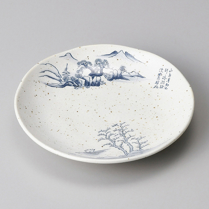 山万 29824-440 粉引山水4.0皿 1個（ご注文単位1個）【直送品】