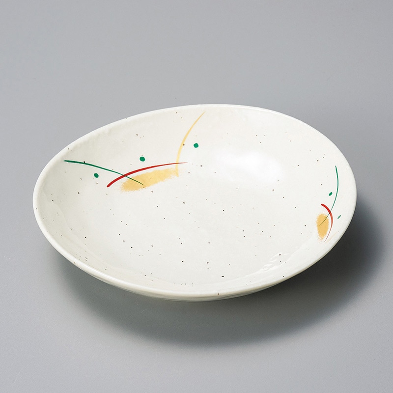 山万 30305-550 赤絵むさしの5.0楕円深皿 1個（ご注文単位1個）【直送品】
