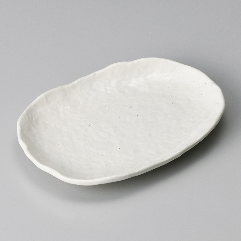山万 30706-510 白釉楕円皿 1個（ご注文単位1個）【直送品】