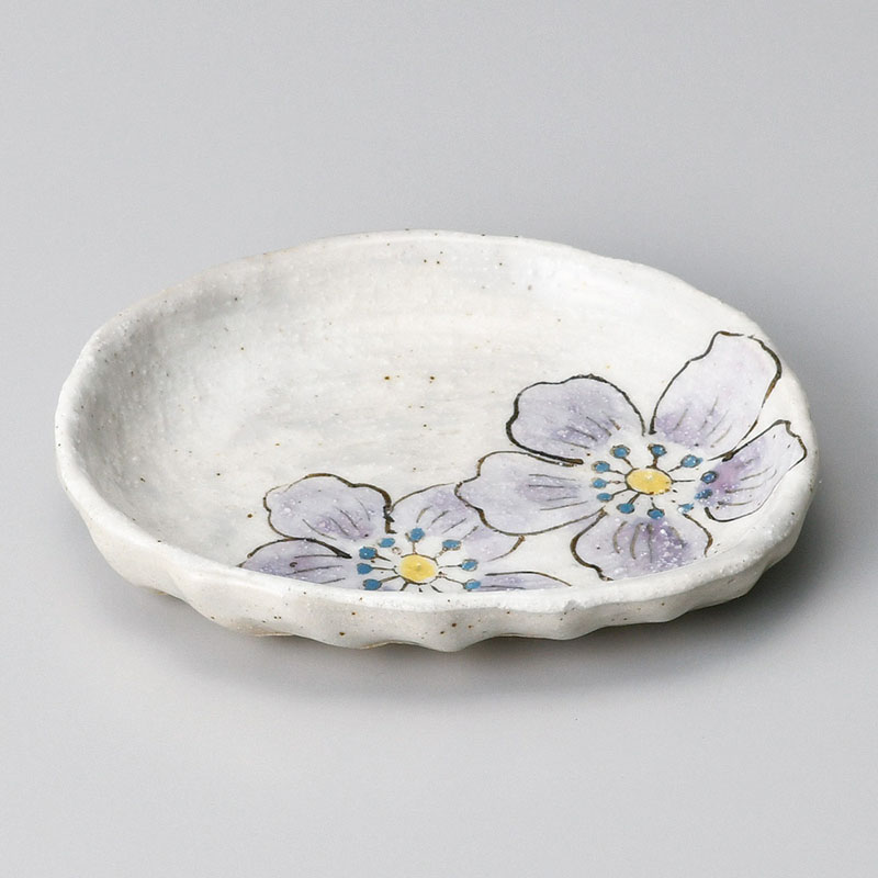 山万 31406-570 雪夢花変形小皿(紫) 1個(ご注文単位1個)【直送品】