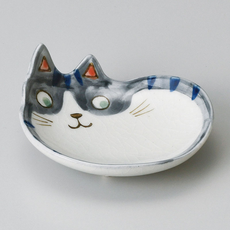 山万 31403-510 猫小皿 青 1個(ご注文単位1個)【直送品】