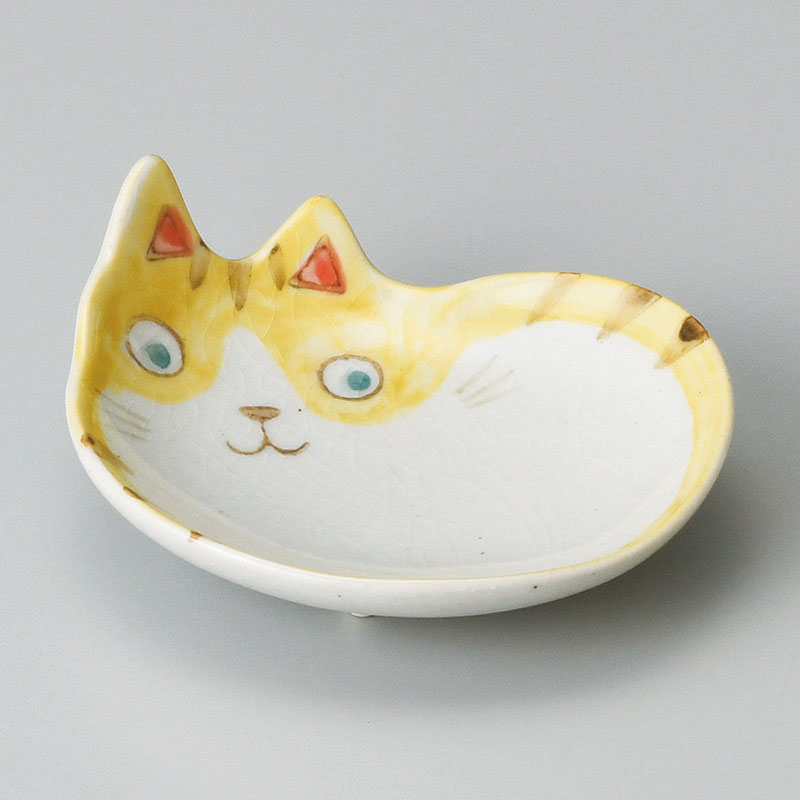 山万 31404-510 猫小皿 黄 1個(ご注文単位1個)【直送品】