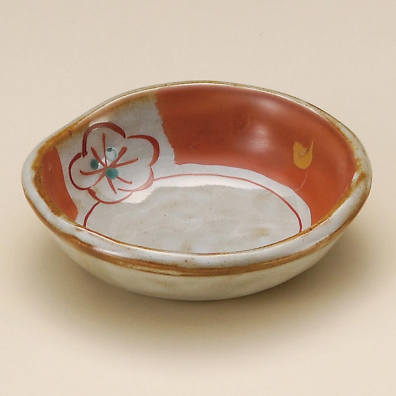 山万 31526-130 霞野朱巻花紋小皿 1個(ご注文単位1個)【直送品】