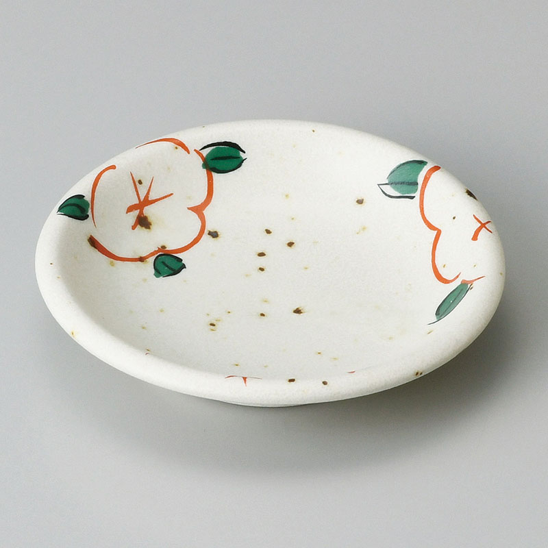 山万 31628-550 白イラボ赤絵花3.0玉渕皿 1個（ご注文単位1個）【直送品】