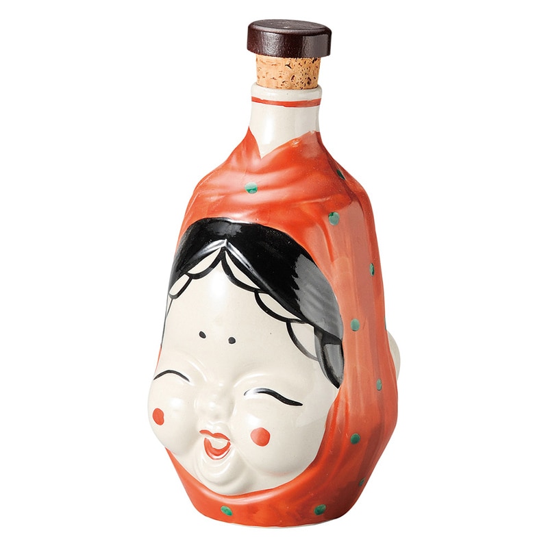 山万 32506-460 おかめひょっとこ栓付5号徳利 1個(ご注文単位1個)【直送品】