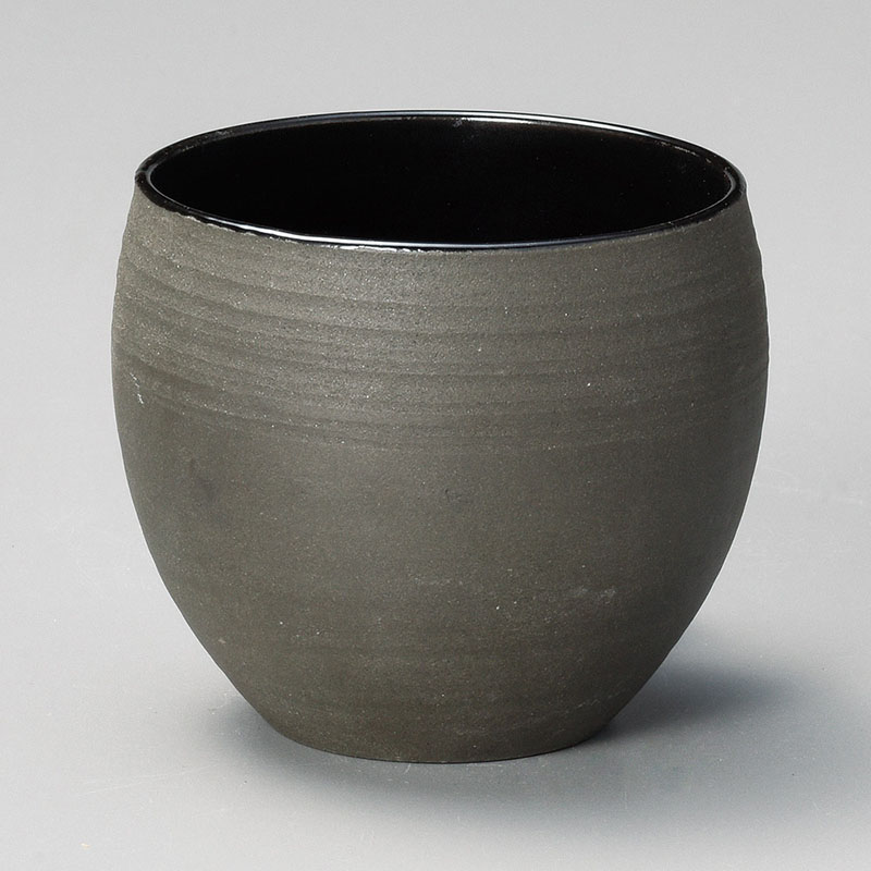 山万 33209-270 炭化土丸カップ(黒) 1個（ご注文単位1個）【直送品】