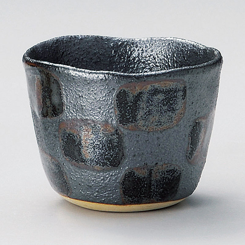 山万 33214-580 黒市松陶碗(小) 1個（ご注文単位1個）【直送品】