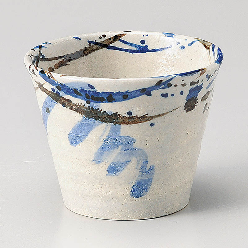 山万 33132-570 トビ青釉焼酎カップ 1個(ご注文単位1個)【直送品】