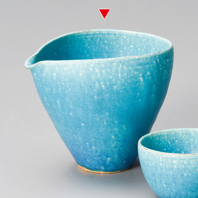 山万 33439-660 トルコブルー冷酒器(信楽焼) 1個(ご注文単位1個)【直送品】
