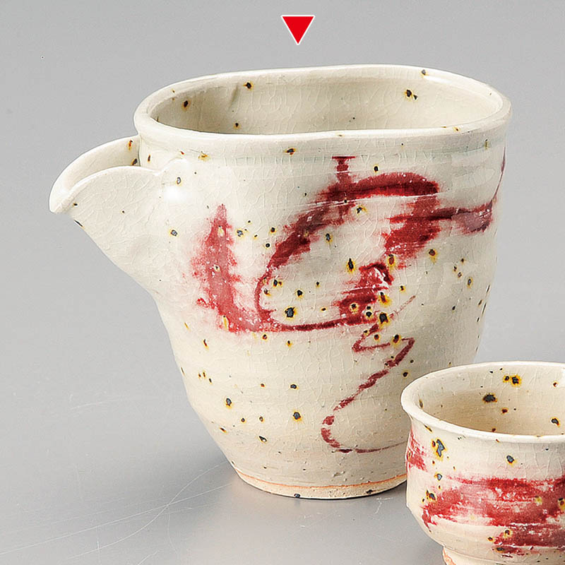 山万 33703-660 赤絵片口冷酒器(大)(信楽焼) 1個(ご注文単位1個)【直送品】