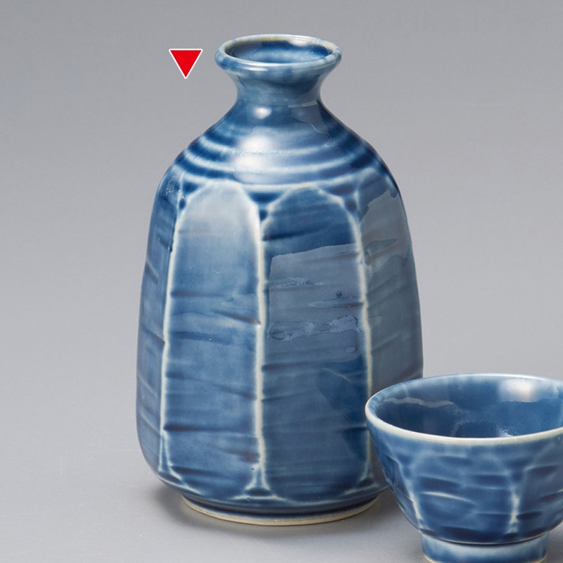 山万 33826-450 八角藍色大徳利 1個(ご注文単位1個)【直送品】