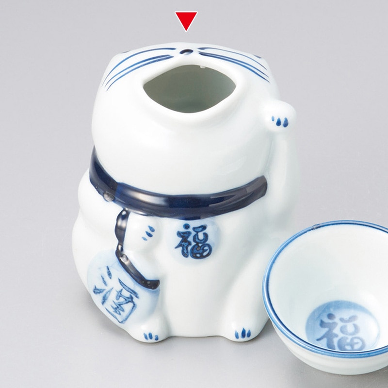 山万 33832-190 招き猫2合徳利 1個(ご注文単位1個)【直送品】