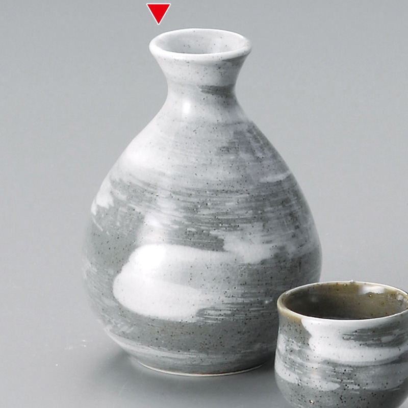 山万 33850-190 灰釉白刷毛目徳利 1個(ご注文単位1個)【直送品】