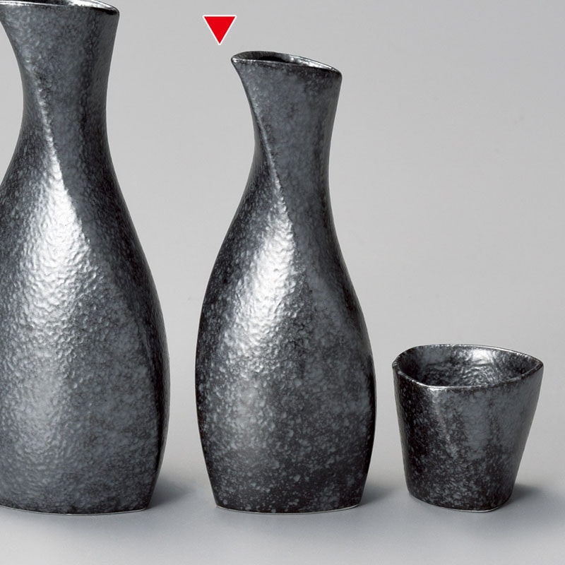 山万 33927-460 銀黒ネジリ1号徳利 1個(ご注文単位1個)【直送品】