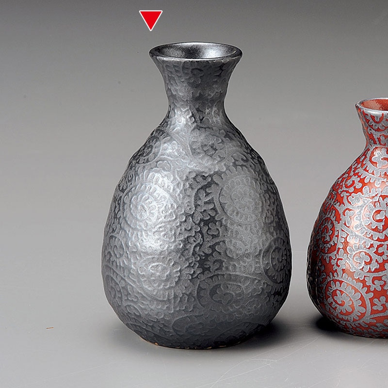 山万 33951-460 銀彩唐草(黒)2号徳利 1個(ご注文単位1個)【直送品】