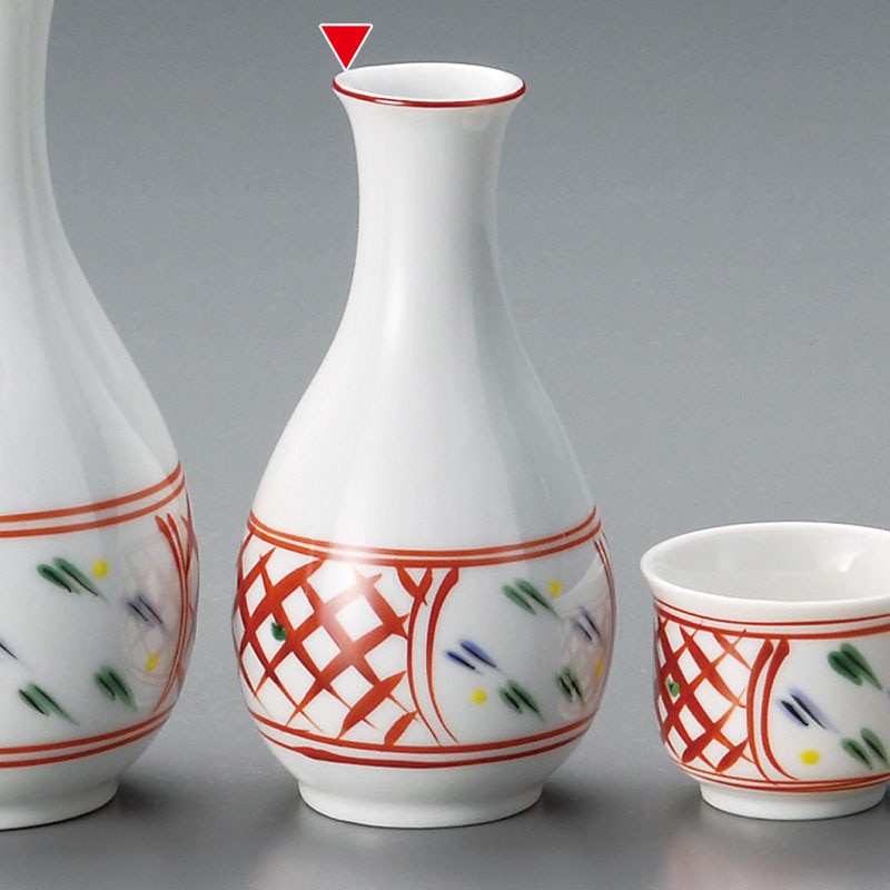 山万 33915-580 赤絵間取徳利(小) 1個(ご注文単位1個)【直送品】