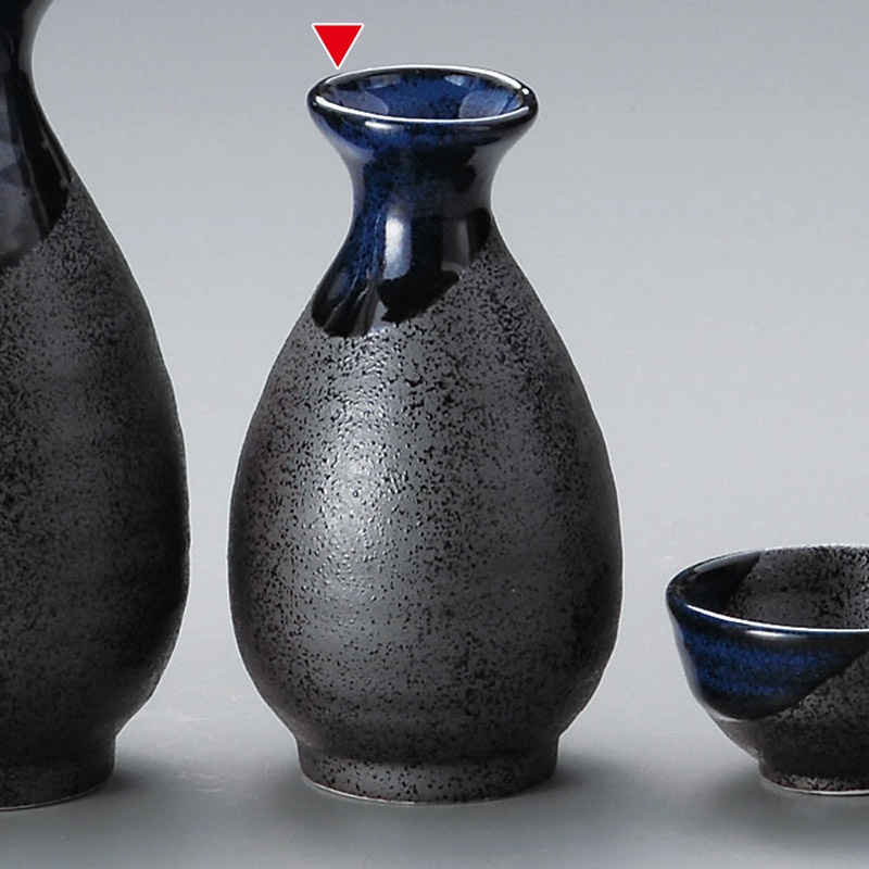 山万 33930-310 黒吹青流小徳利 1個(ご注文単位1個)【直送品】