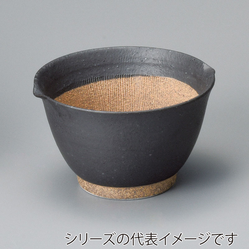 山万 35718-310 黒マット麦トロ鉢(小) 1個（ご注文単位1個）【直送品】