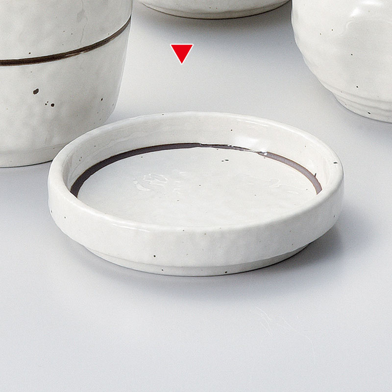 山万 36333-020 粉引ライン丸3.0薬味皿 1個（ご注文単位1個）【直送品】